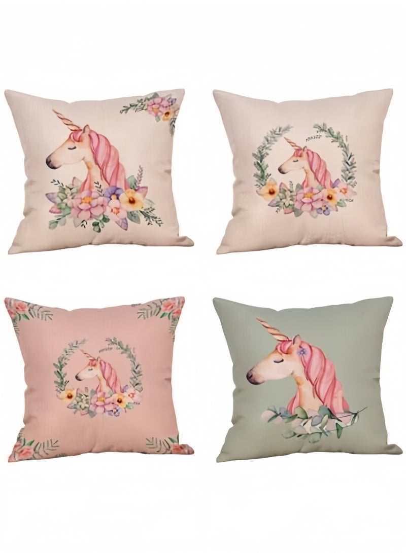 4-Piece Printed Pillowcase Set Cotton Multicolour